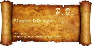 Plesch Dénes névjegykártya